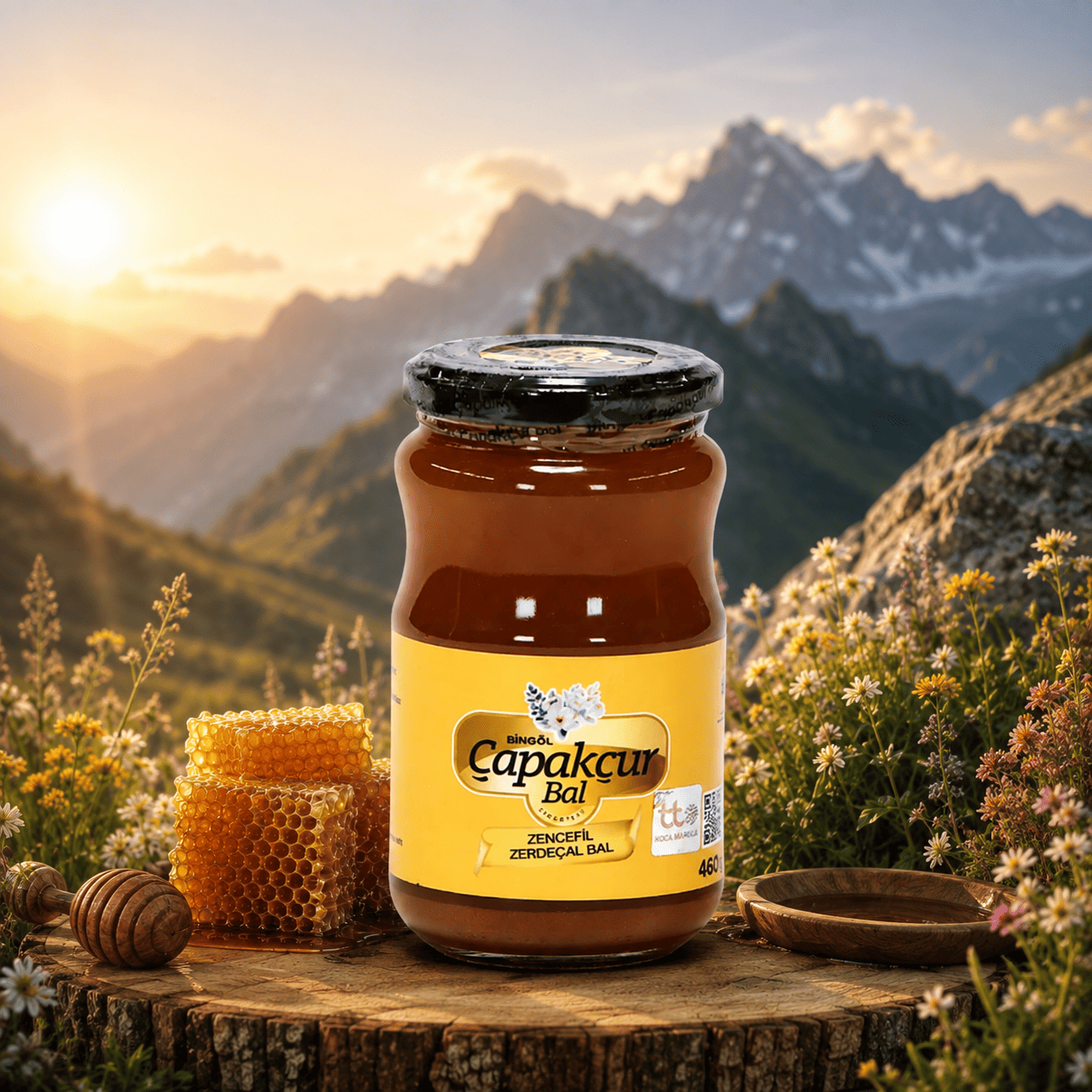 Bingöl Çapakçur Zencefil Zerdeçal Bal Karışımı 460 g - Cam Kavanoz