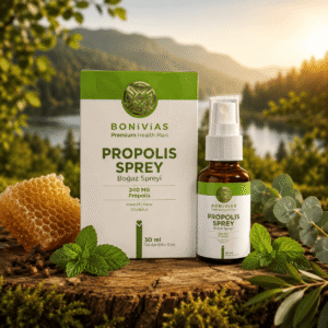 Bonivias Premium Propolis Boğaz Spreyi 30 ml – Karanfil, Nane & Ökaliptus Özlü (240 mg Propolis)