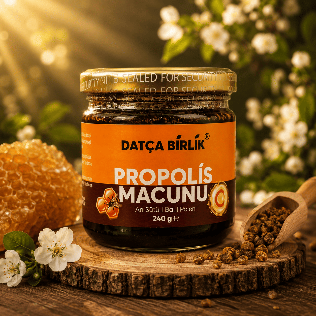 Datça Birlik Propolis Macunu 240 g – Arı Sütü, Bal ve Polen İhtiva Eden Doğal Karışım
